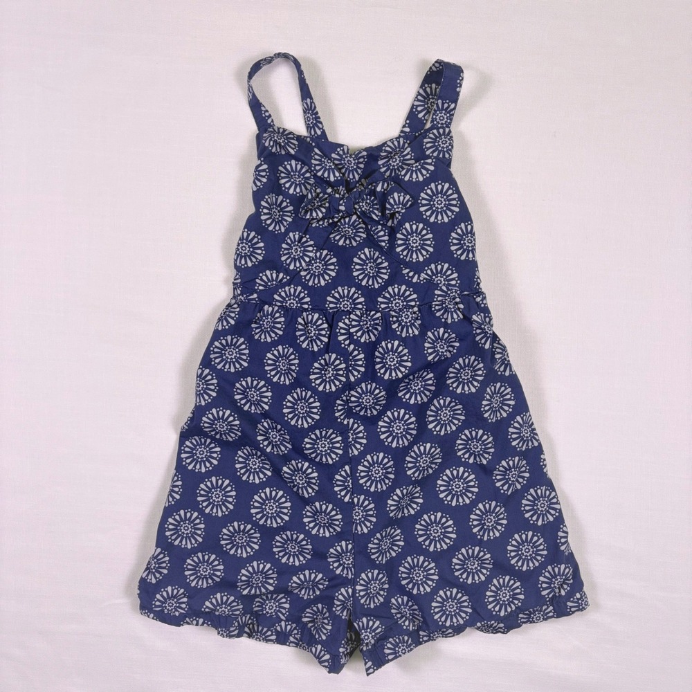 Tommy Bahama Girls 8 Cotton Blue Floral Romper Coastal Preppy Cottagecore